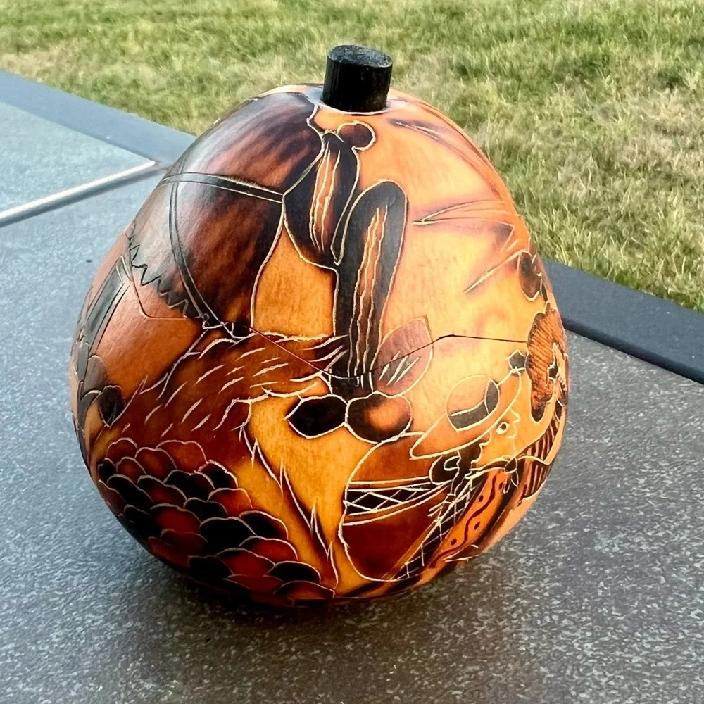 Handcrafted Gourd set - Folk Art